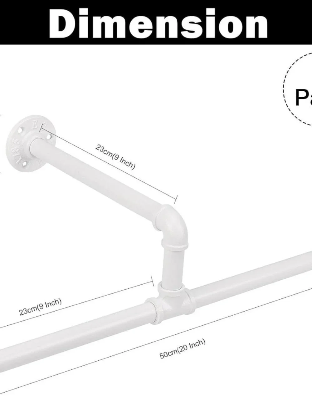 Jeasor Industrial Pipe White Clothes Rack Wall-Mounted